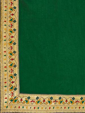 solid bordered saree with blouse - 17572980 - Standard Image - 4