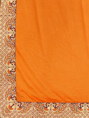 solid bordered saree with blouse - 17572984 - Standard Image - 4
