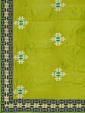 solid bordered saree with blouse - 17572993 - Standard Image - 4