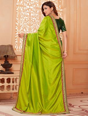 solid bordered saree with blouse - 17573001 - Standard Image - 2