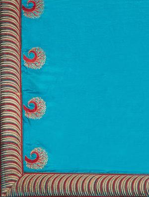 solid bordered saree with blouse - 17573004 - Standard Image - 4