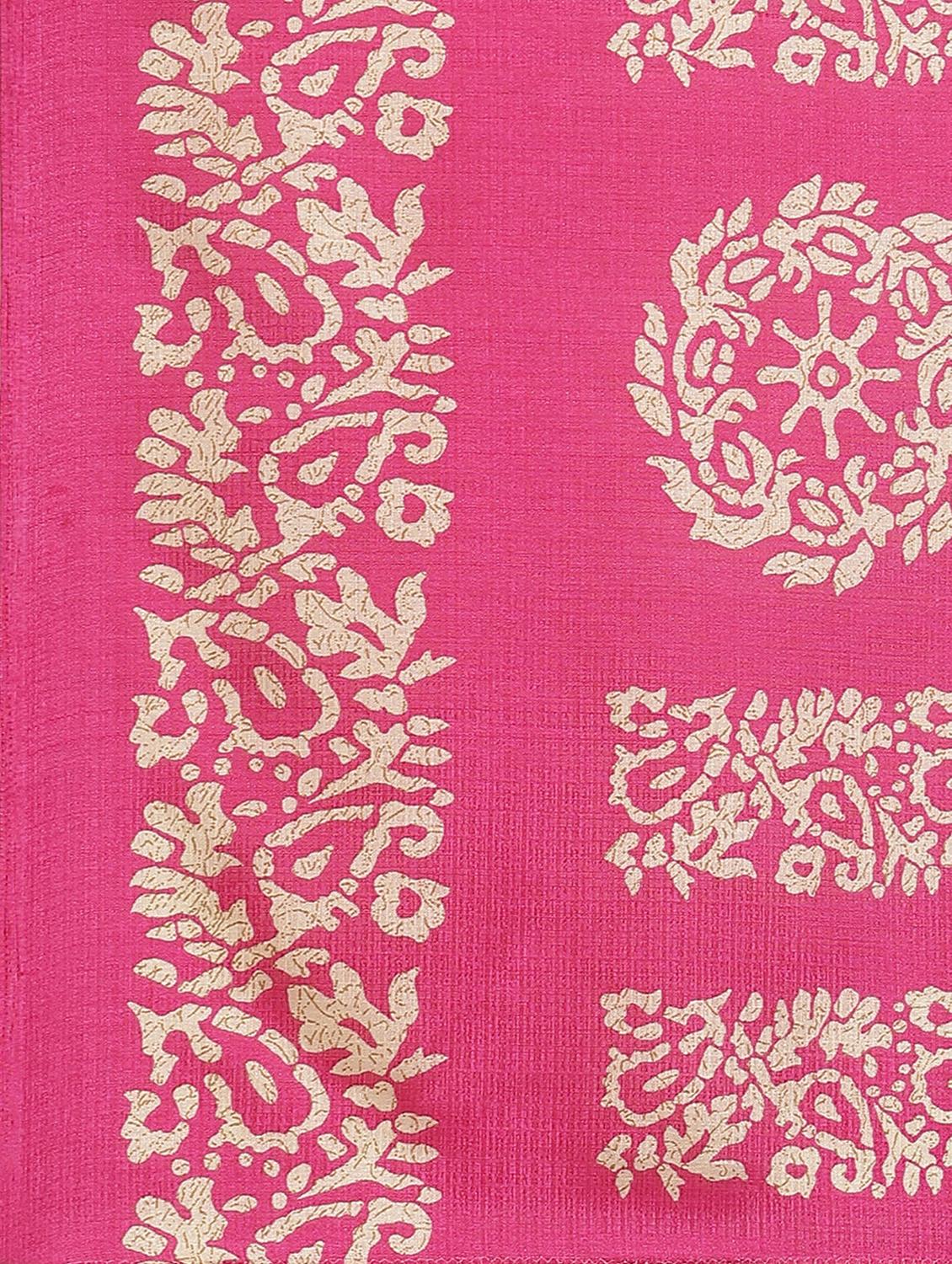 block printed saree with blouse - 17573062 - Zoom Image - 4