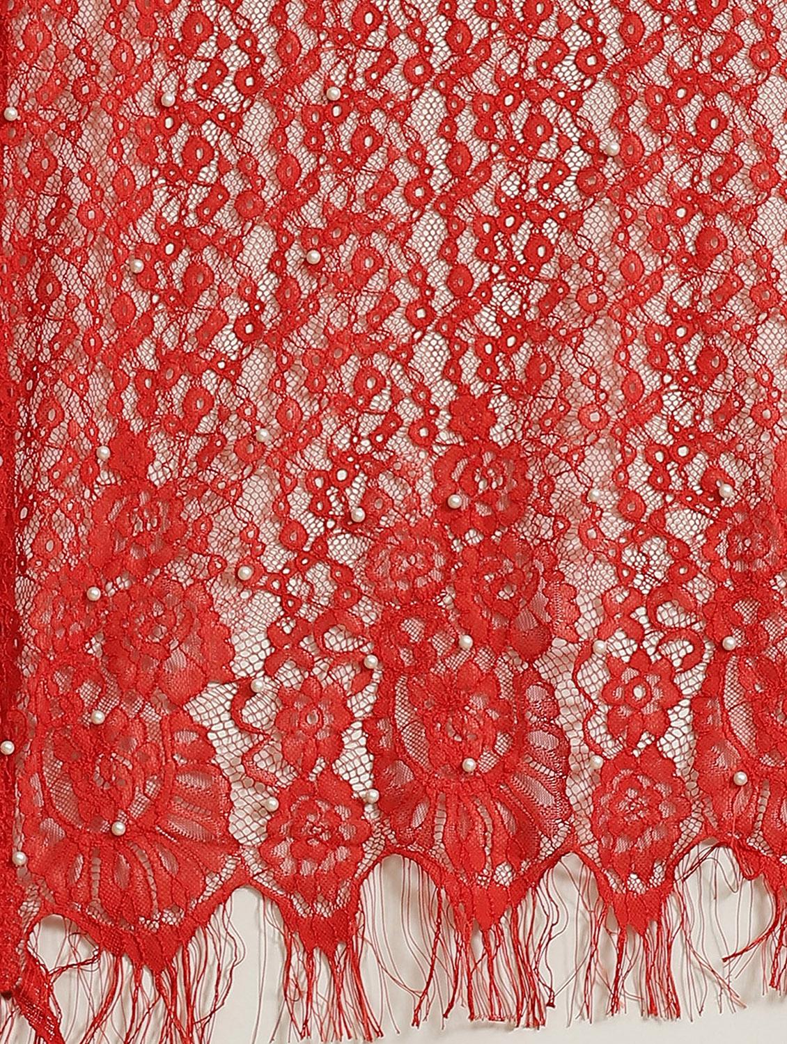 embellished plain net saree with blouse - 17573156 - Zoom Image - 4
