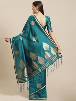 jacquard woven saree with blouse - 17573163 - Standard Image - 2