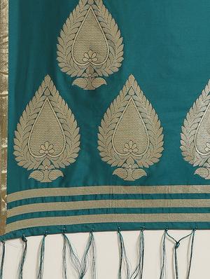 jacquard woven saree with blouse - 17573163 - Standard Image - 4