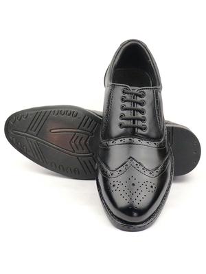 black leather laceup brouges - 17573211 - Standard Image - 3