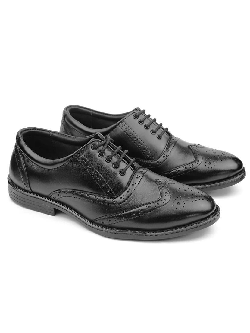 black leather laceup brouges - 17573211 - Zoom Image - 2