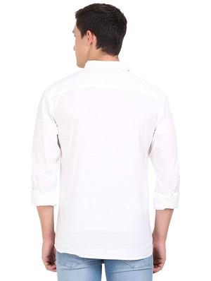 white solid casual shirt - 17573366 - Standard Image - 3