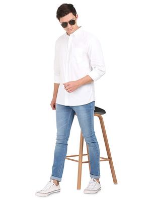 white solid casual shirt - 17573366 - Standard Image - 4