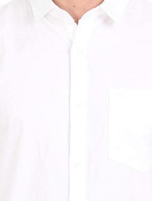 white solid casual shirt - 17573366 - Standard Image - 5