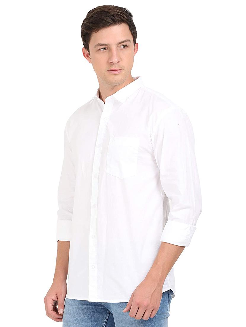white solid casual shirt - 17573366 - Zoom Image - 2