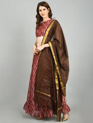 printed flared lehenga - 17573425 - Standard Image - 2