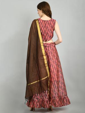 printed flared lehenga - 17573425 - Standard Image - 3