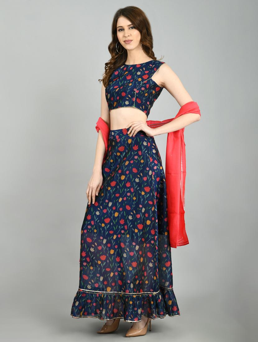 printed flared lehenga - 17573426 - Zoom Image - 2