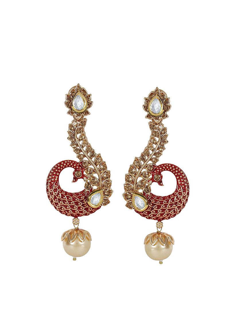 red metal drop earring