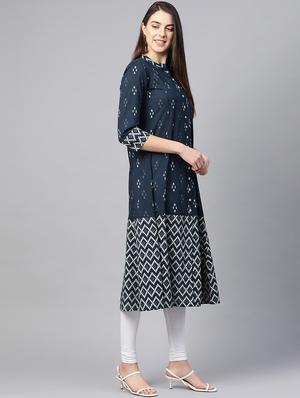 printed a-line kurta - 17573634 - Standard Image - 2