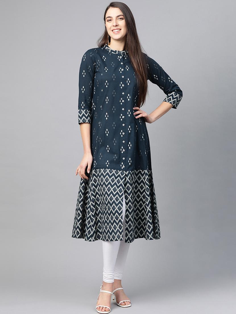 printed a-line kurta - 17573634 - Zoom Image - 1