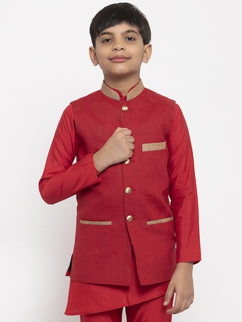 red party wear kurta set - 17573637 - Very Small Image - 1