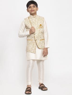 white party wear kurta set - 17573639 - Standard Image - 4