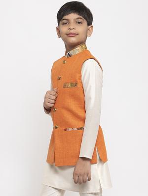 festive wear kurta set with nehru jacket - 17573640 - Standard Image - 2