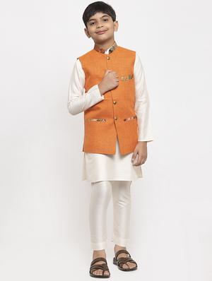 festive wear kurta set with nehru jacket - 17573640 - Standard Image - 4