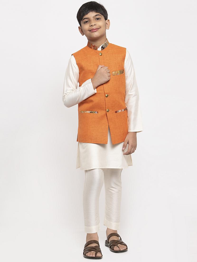 festive wear kurta set with nehru jacket - 17573640 - Zoom Image - 4