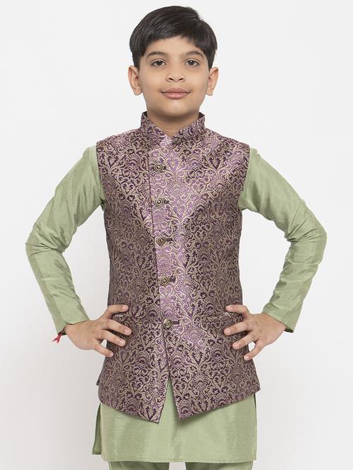 festive wear kurta set with nehru jacket - 17573641 - Very Small Image - 1