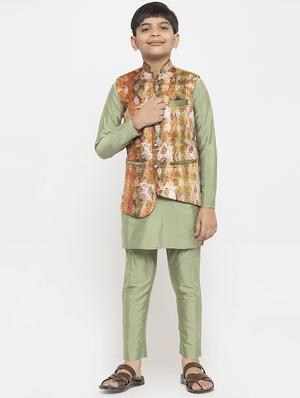festive wear kurta set with nehru jacket - 17573647 - Standard Image - 4