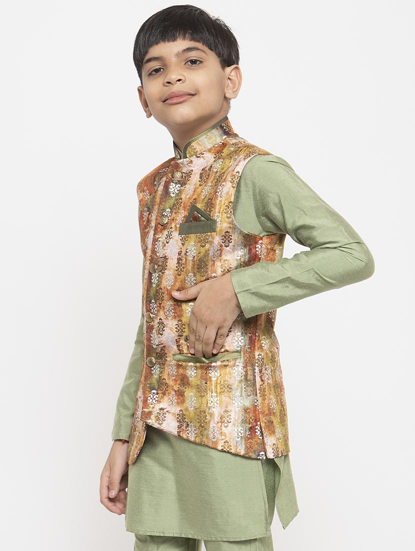 festive wear kurta set with nehru jacket - 17573647 - Zoom Image - 2