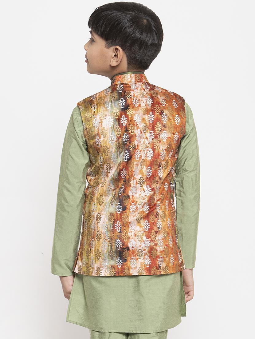 festive wear kurta set with nehru jacket - 17573647 - Zoom Image - 3