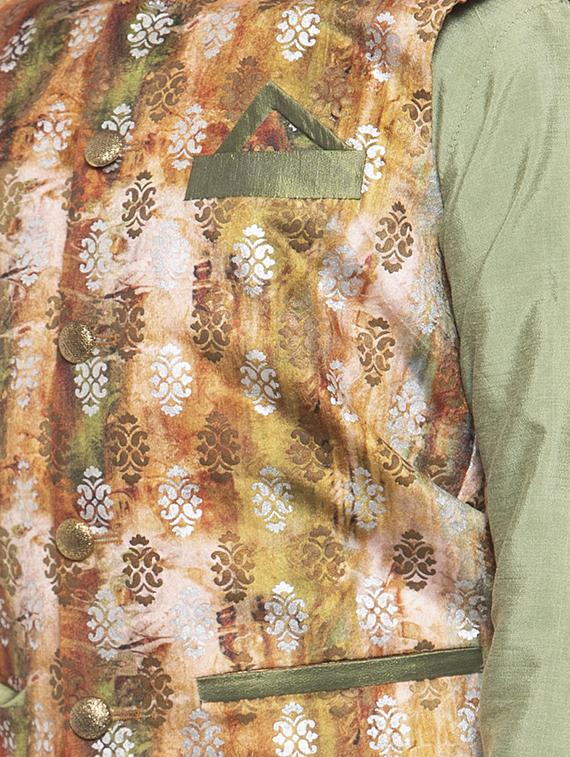 festive wear kurta set with nehru jacket - 17573647 - Zoom Image - 5