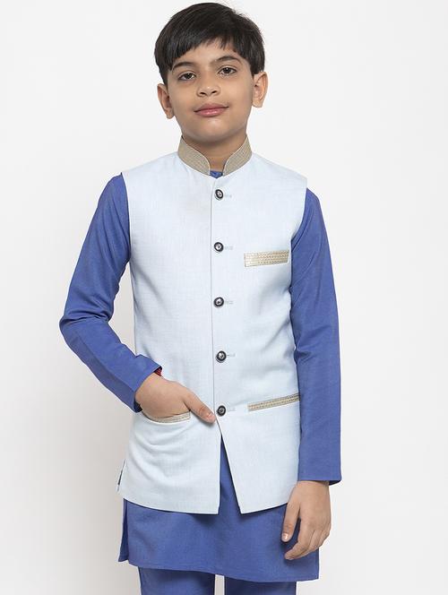 festive wear kurta set with nehru jacket - 17573650 - Standard Image - 1