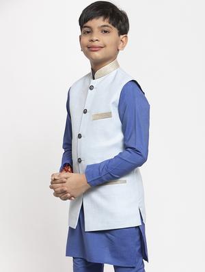 festive wear kurta set with nehru jacket - 17573650 - Standard Image - 2