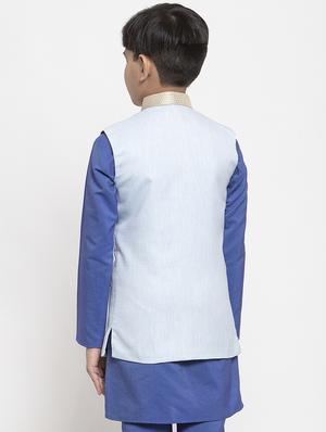 festive wear kurta set with nehru jacket - 17573650 - Standard Image - 3