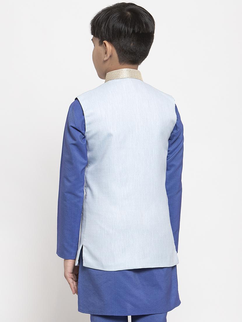 festive wear kurta set with nehru jacket - 17573650 - Zoom Image - 3