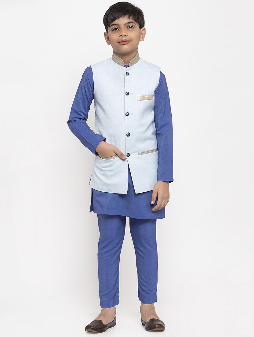festive wear kurta set with nehru jacket - 17573650 - Zoom Image - 4