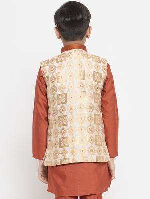 festive wear kurta set with nehru jacket - 17573651 - Standard Image - 3