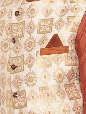 festive wear kurta set with nehru jacket - 17573651 - Standard Image - 5