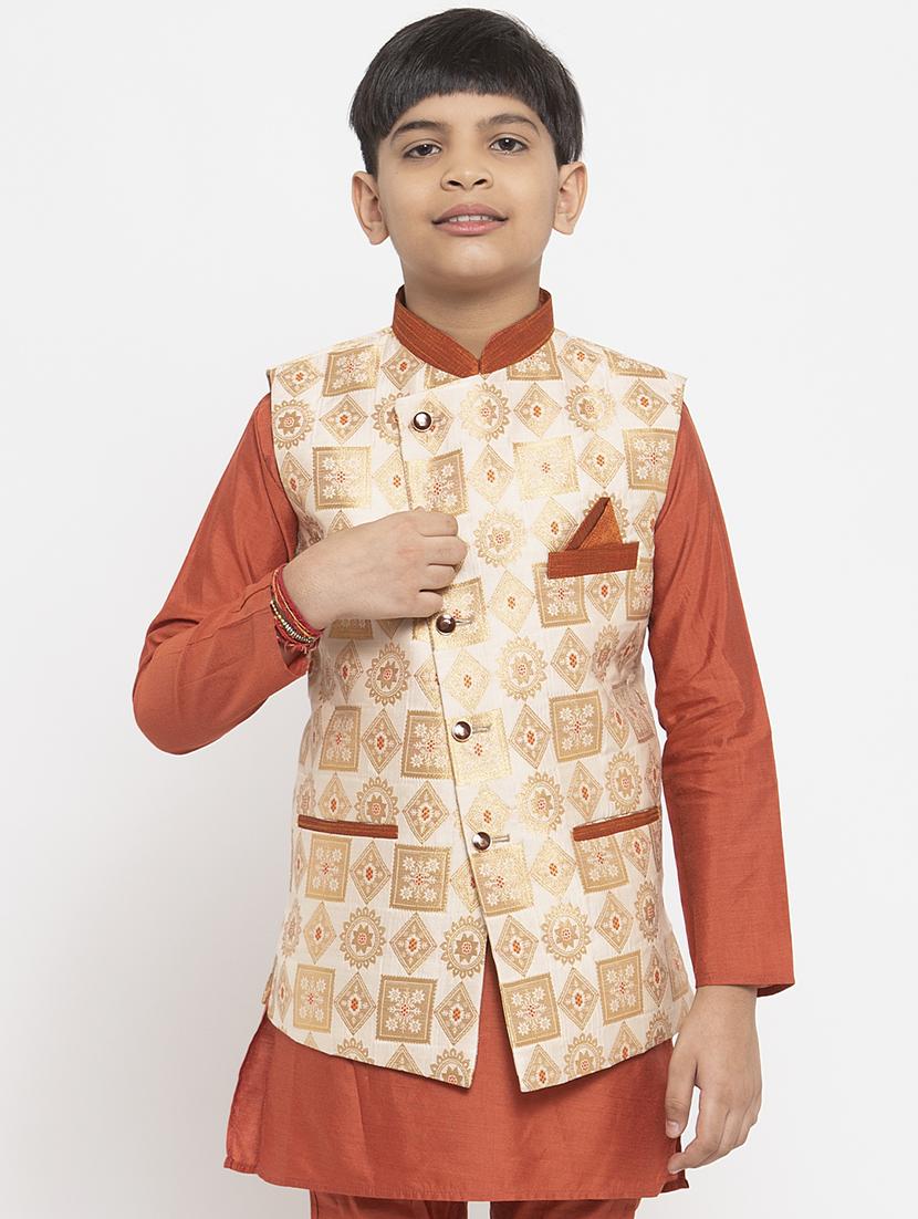 festive wear kurta set with nehru jacket - 17573651 - Zoom Image - 1