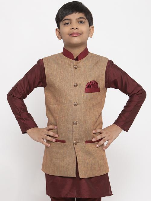 festive wear kurta set with nehru jacket - 17573652 - Standard Image - 1