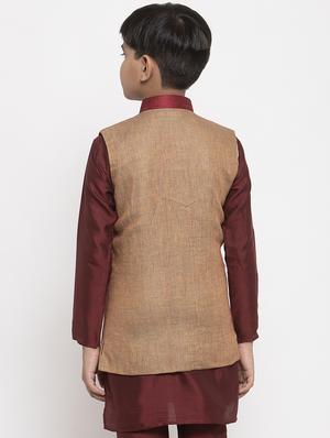 festive wear kurta set with nehru jacket - 17573652 - Standard Image - 3