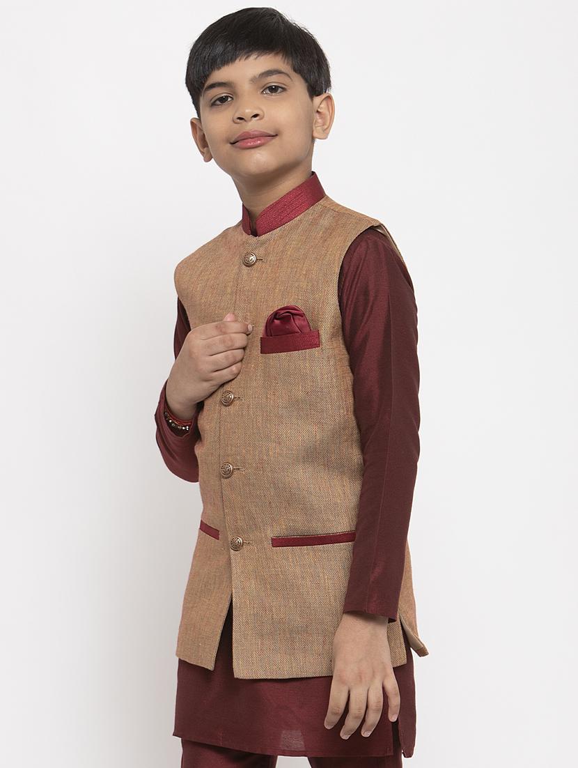 festive wear kurta set with nehru jacket - 17573652 - Zoom Image - 2