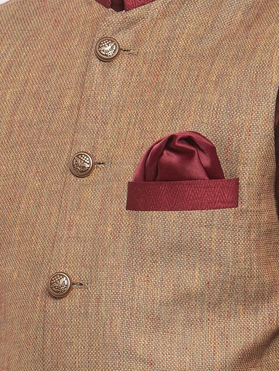 festive wear kurta set with nehru jacket - 17573652 - Zoom Image - 5