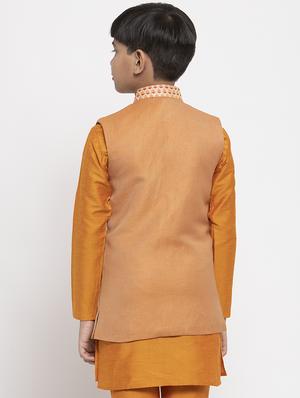 festive wear kurta set with nehru jacket - 17573658 - Standard Image - 3