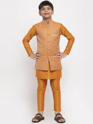 festive wear kurta set with nehru jacket - 17573658 - Standard Image - 4