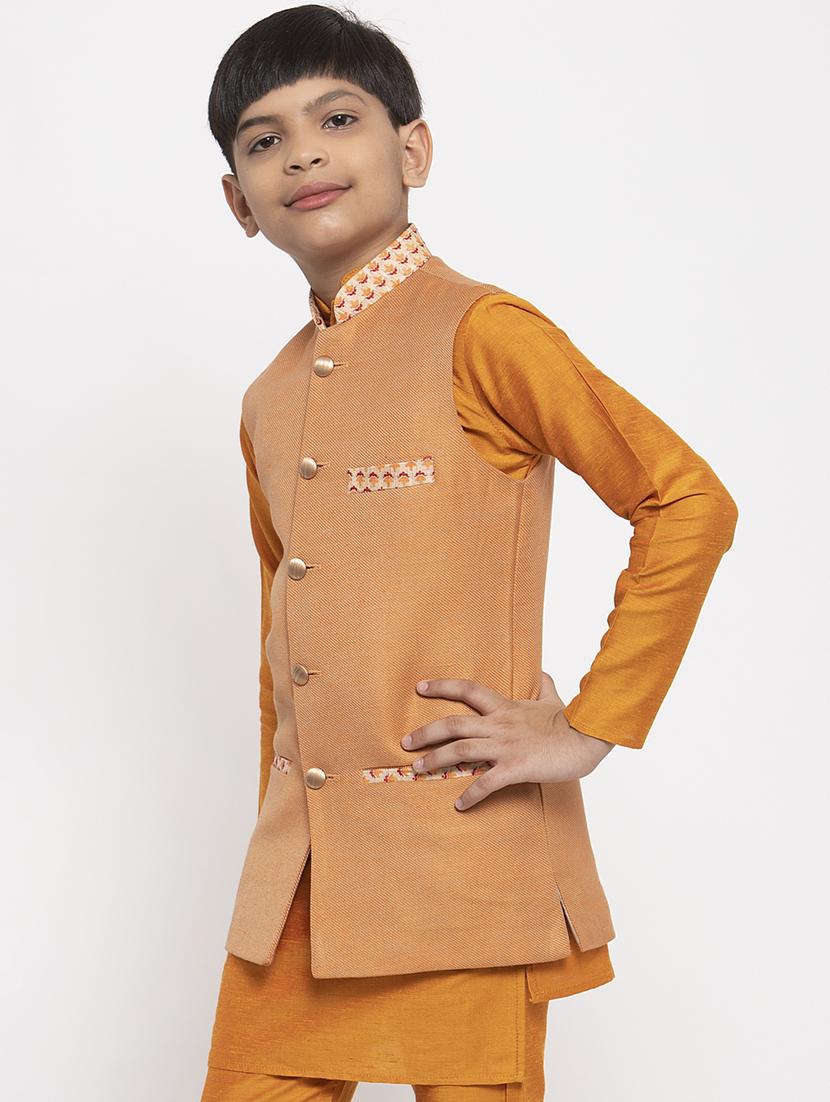festive wear kurta set with nehru jacket - 17573658 - Zoom Image - 2