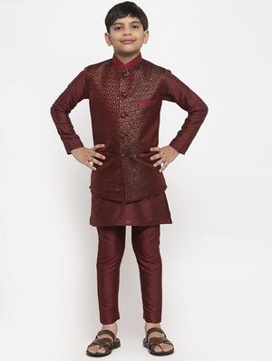 festive wear kurta set with nehru jacket - 17573668 - Standard Image - 4