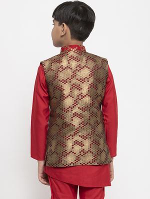 festive wear kurta set with nehru jacket - 17573669 - Standard Image - 3