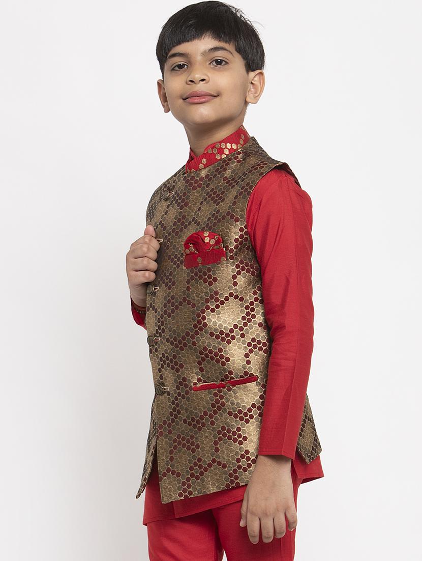 festive wear kurta set with nehru jacket - 17573669 - Zoom Image - 2