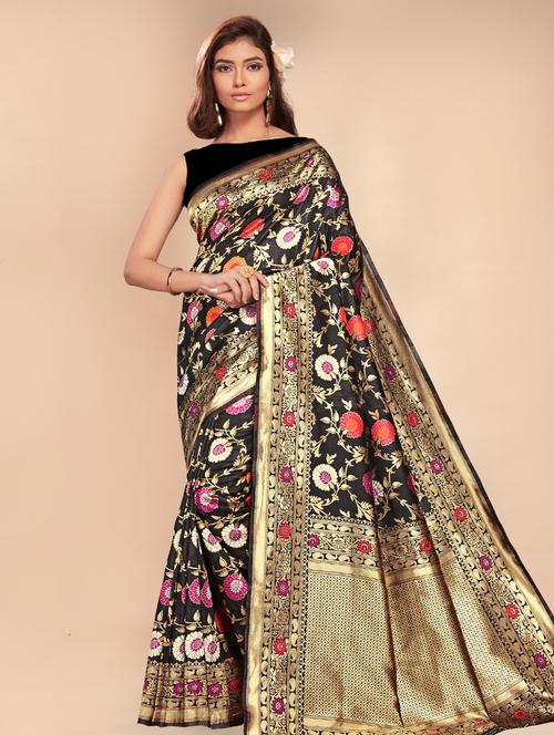 jacquard banarasi saree with blouse - 17573675 - Standard Image - 1